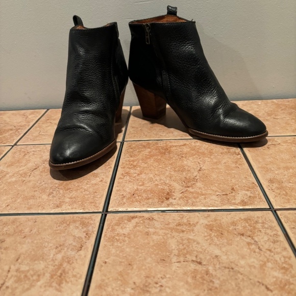 Madewell The Billie Leather Ankle Boot in Black Size 7 - Picture 2 of 11
